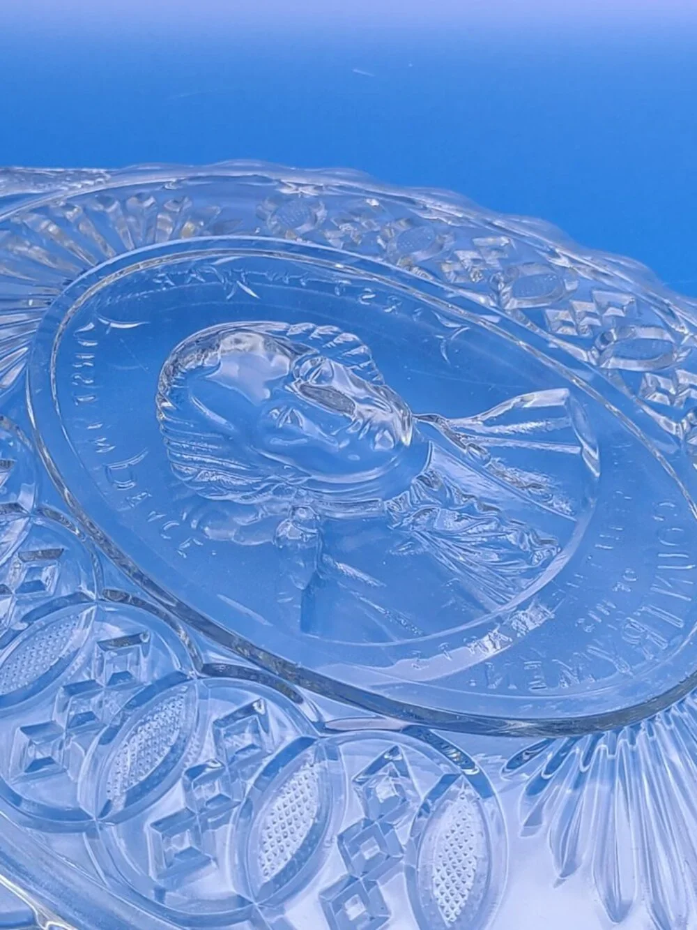 Antique EAPG Gillinder Centennial Bread Plate George Washington 12